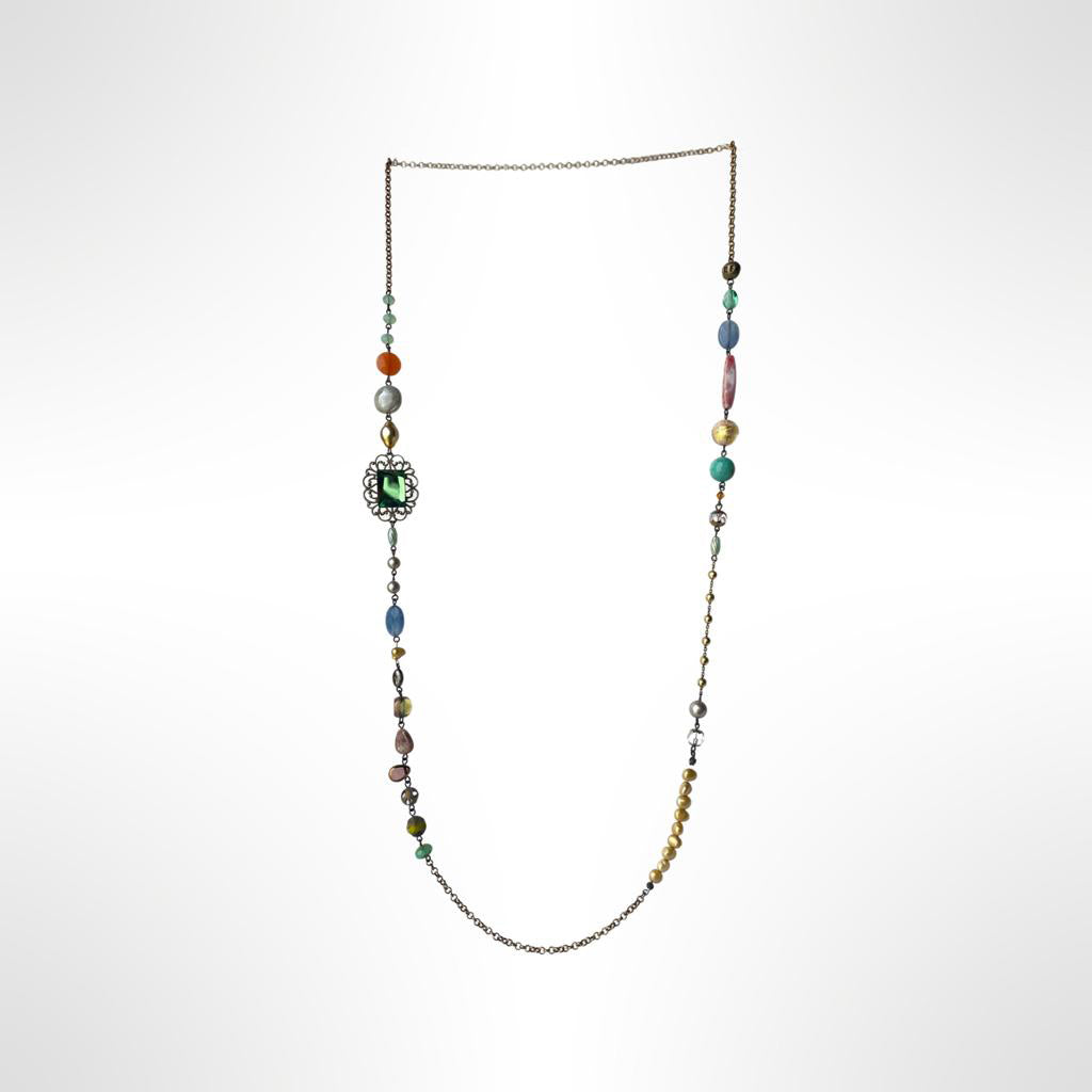 Collana lunga pietre dure multicolor Mano di Fatima | Stones Collana lunga pietre dure multicolor Mano di Fatima | Stones